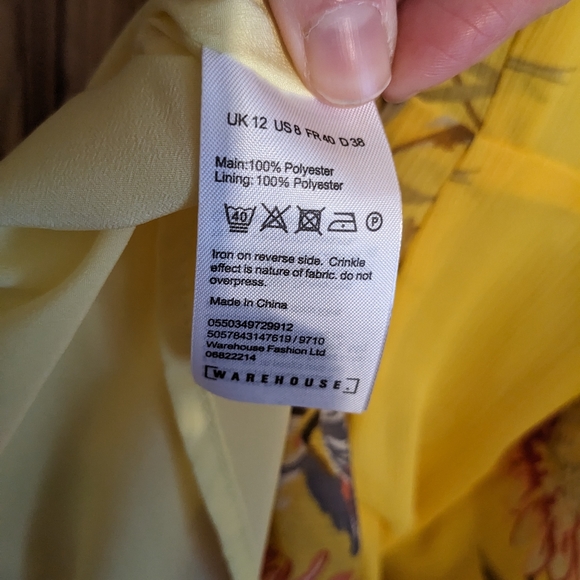 ASOS Warehouse (UK) Yellow Floral Tiered Dress - Picture 13 of 16